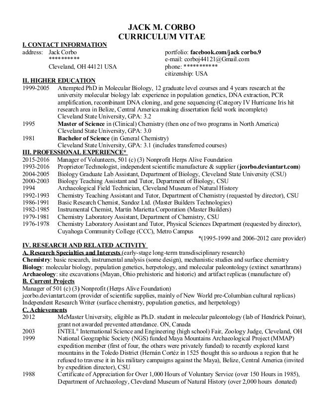 curriculum vitae aquarist curriculum vitae aquarist